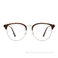 New Design High Quality Optical Spectacle Eyeglasses Acetate Metal Frames Eyewear